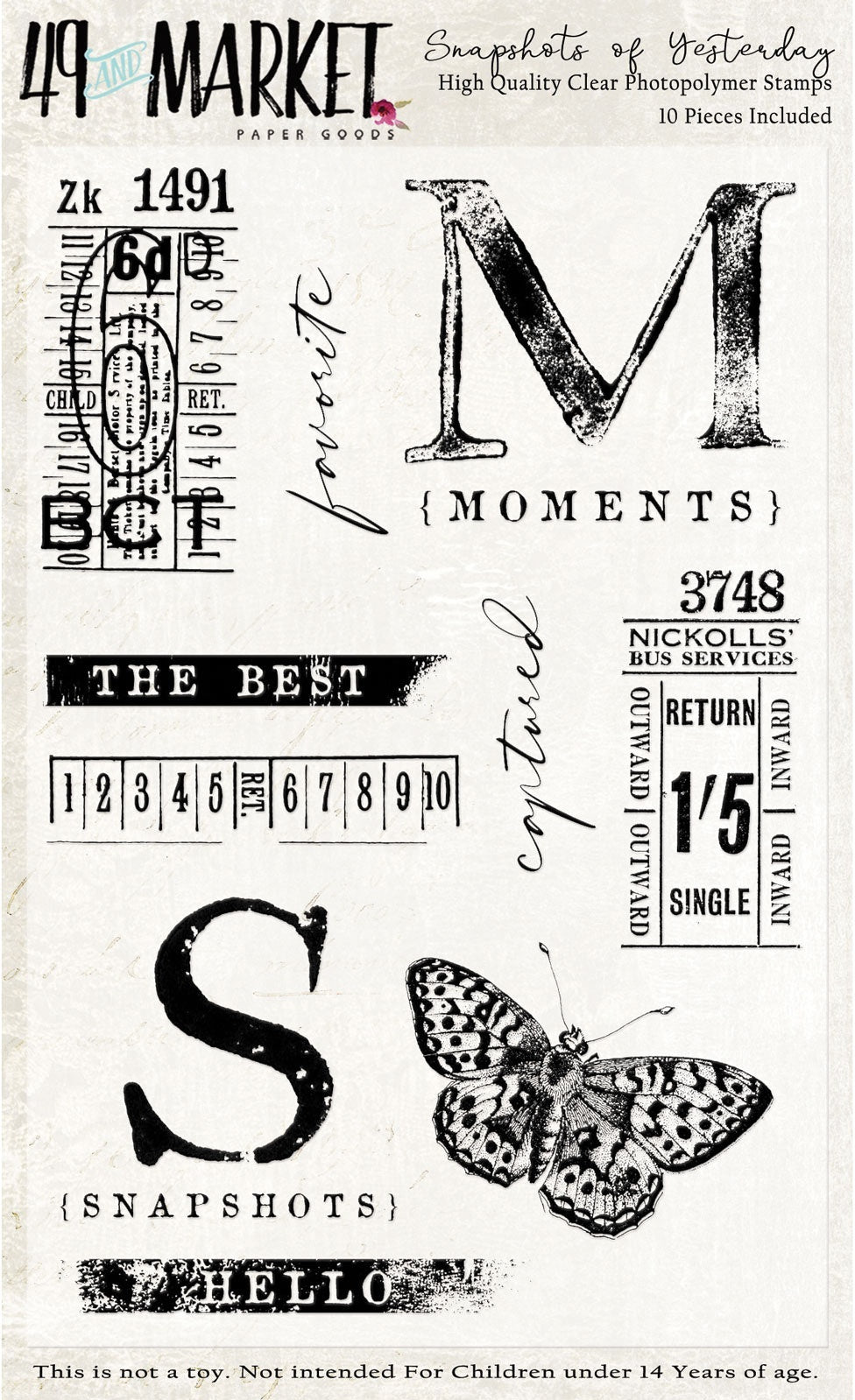 49 And Market Clear Stamps 4"X6" - Snapshots Of Yesterday