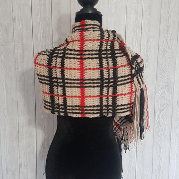 Crochet Tartan Plaid Shawl or Scarf