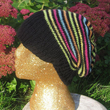 Silk Stripey Peak Slouch Hat