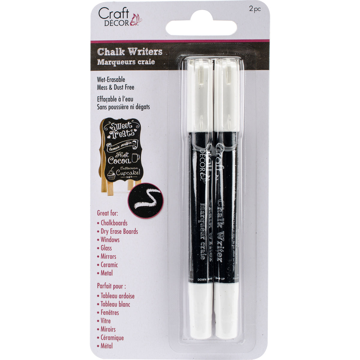 Multicraft Imports Chalk Writer 2/Pkg - White