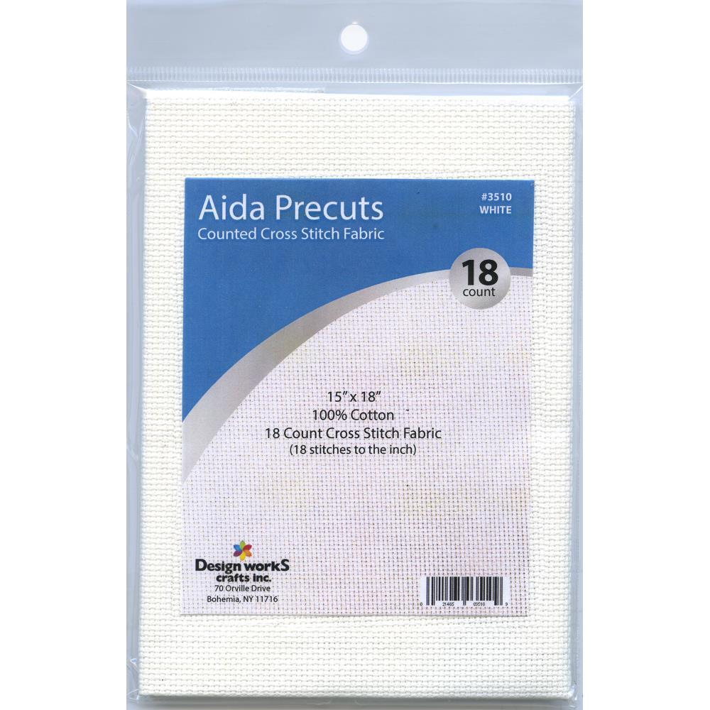 Design Works Gold Quality Aida 18 Count W3510 - White - 15"X18"