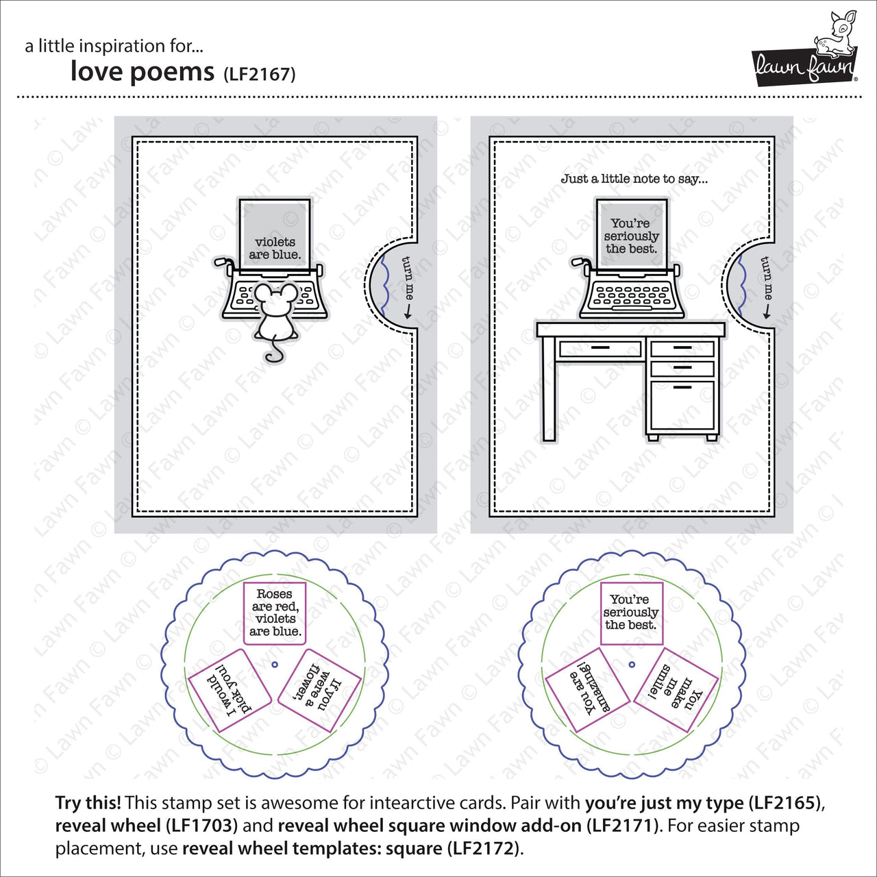 Lawn Fawn Clear Stamps 4"X6" - Love Poems