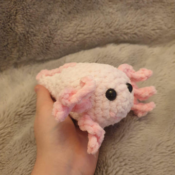 Crochet fluffy axolotl