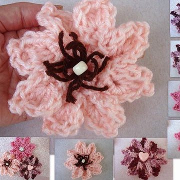 588 crochet flower, sheballa, easy petal flower