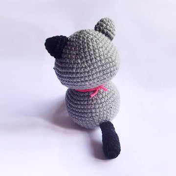 Grey Cat with Bell Crochet Amigurumi