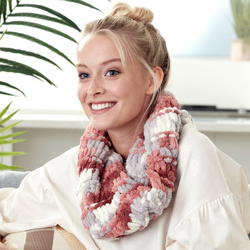 Garter Ridge Cowl in Bernat Alize Blanket-EZ - Downloadable PDF