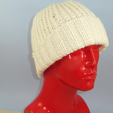 Chunky 2x2 Rib Cuff Fishermans Rib Beanie Hat
