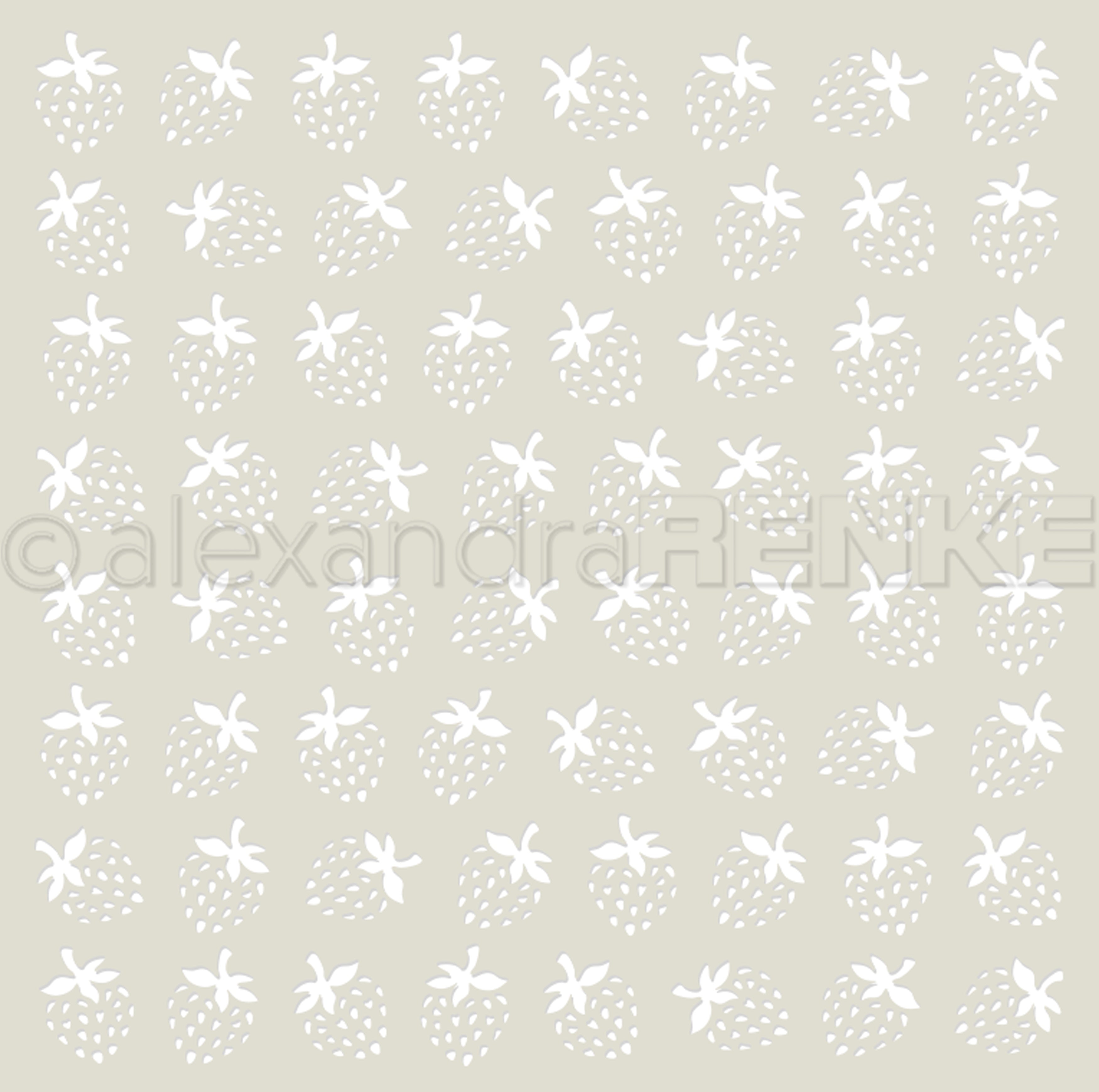Alexandra Renke Stencil 6"X6" - Strawberries Pattern