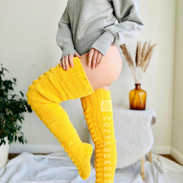 Plush cable stockings
