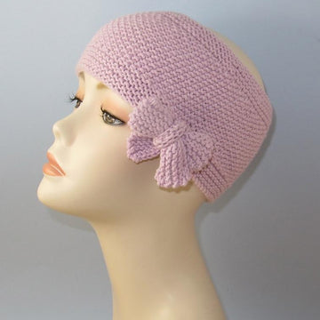 Tie Up Bow Moss (Seed) Stitch Headband Circular Knitting Pattern