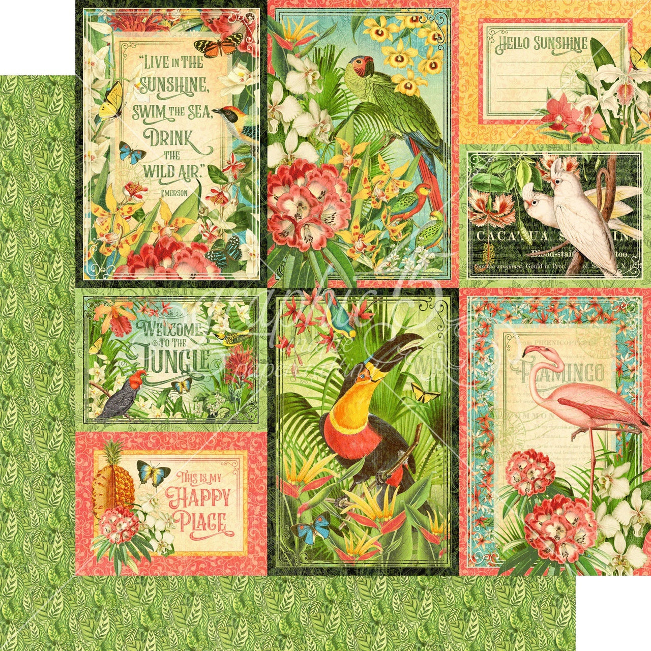 Graphic 45 Lost In Paradise Double-Sided Cardstock 12"X12" - Hypnotic Horizons