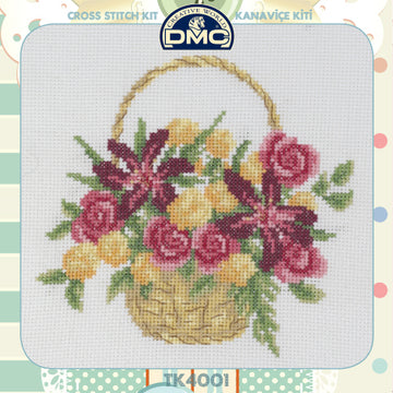 Creative World Of Crafts Bouquet Cross Stitch Kit (with Sewing Tin) - 25cm x 25cm