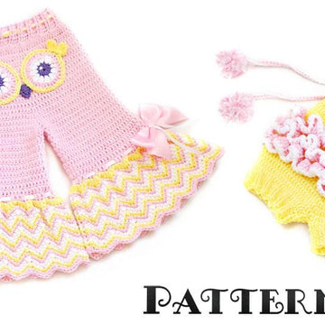 Fiesta Owl Pants and Ruffled Bloomers, Crochet Pattern