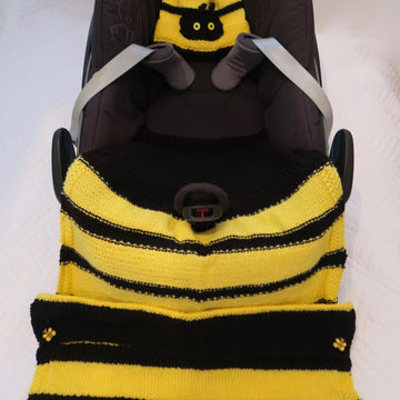 Buzzee Bee Baby Car Seat Blanket & Hat