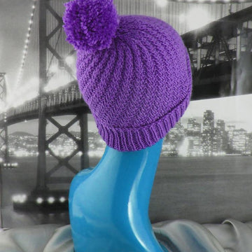 Swirl Bobble Beanie Hat Circular