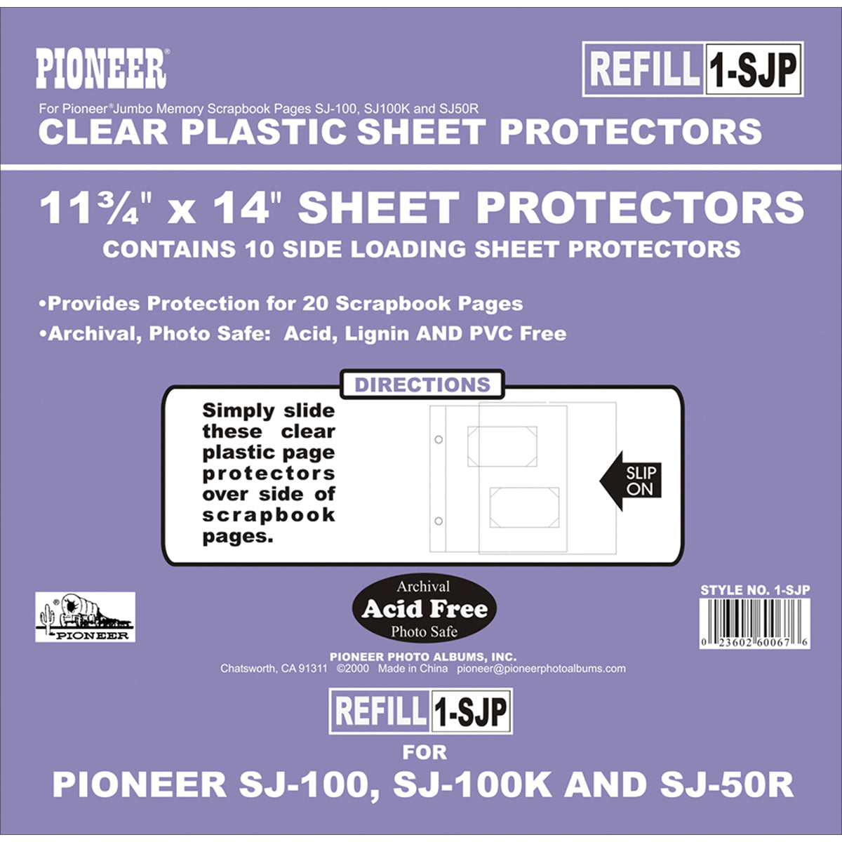 Pioneer Post Bound Side Load Refill Pages 11.75"x14" 10/Pkg - 196765