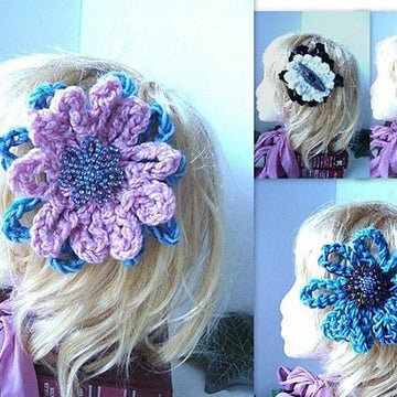 322 CHUNKY STYLE BLUE HEADBAND WITH FLOWER