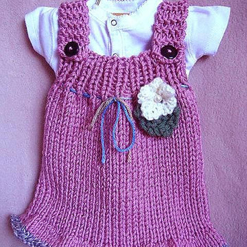 671 KNITTING PATTERN, Rose Girl's dress, newborn to 6 yrs.