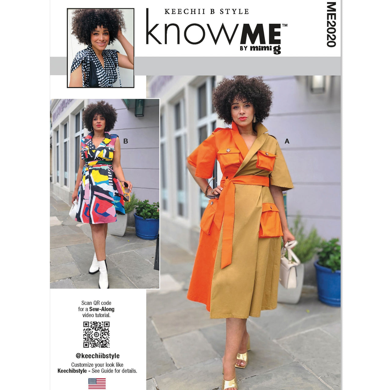 Know Me Misses' and Women's Wrap Dress With Belt by Keechii B Style ME2020 - Sewing Pattern