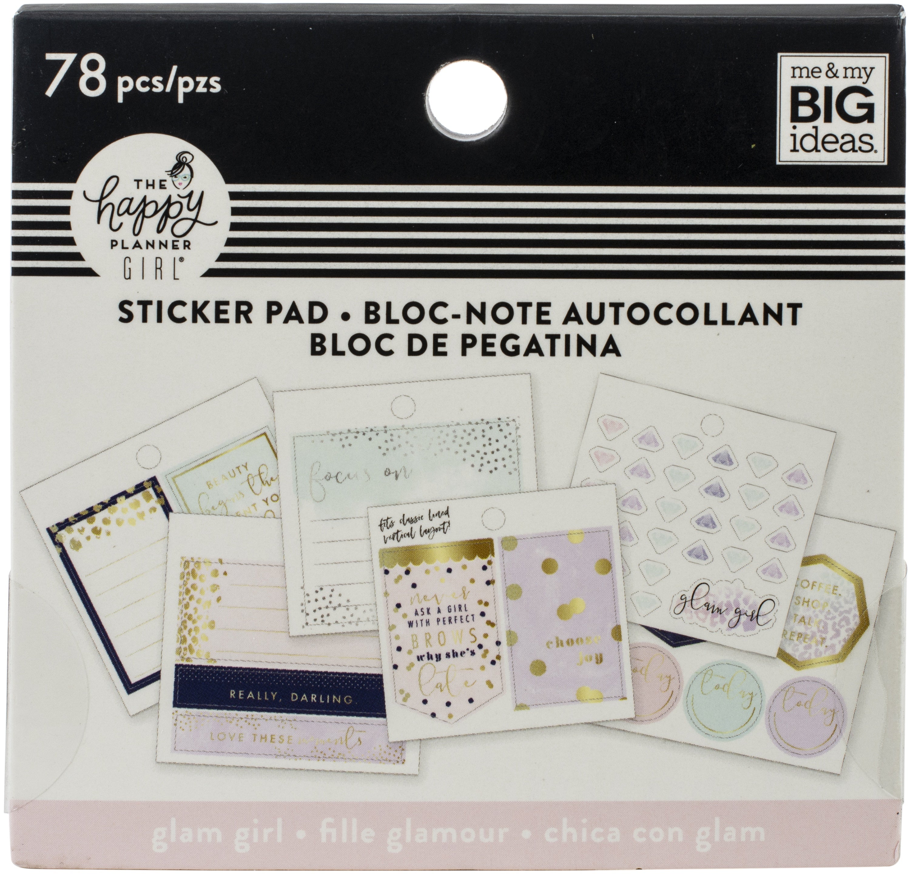 Happy Planner Tiny Sticker Pad - Glam Girl, 78/Pkg