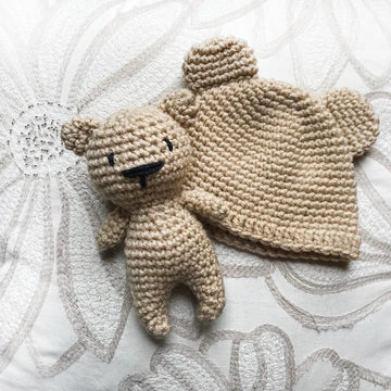 Newborn Hat and Toy Bear Set
