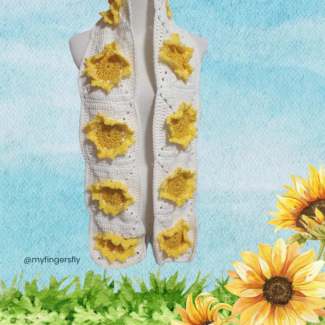 Sunflowers in Snow Scarf