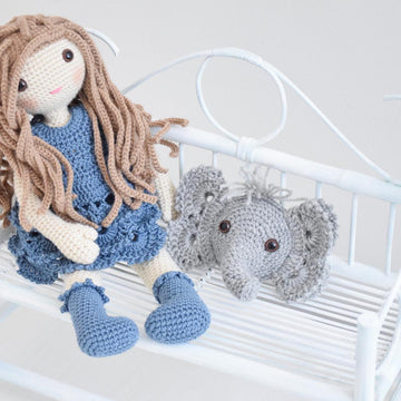 Josefina Doll And Jeffery Elephant Pillow Amigurumi