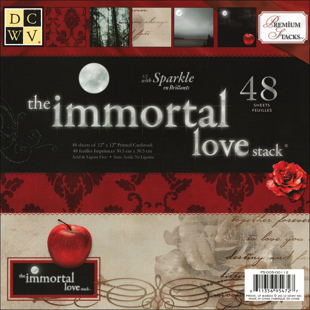 American Crafts DCWV Single-Sided Cardstock Stack 12"X12" 48/Pkg - Immortal Love, 24 Designs/2 Each