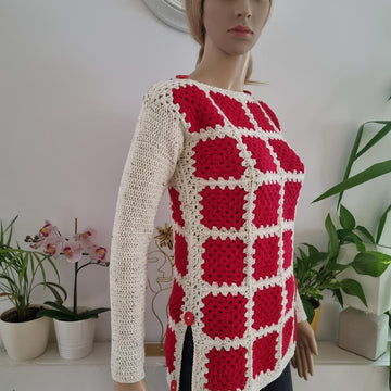 Sweater with granny squares