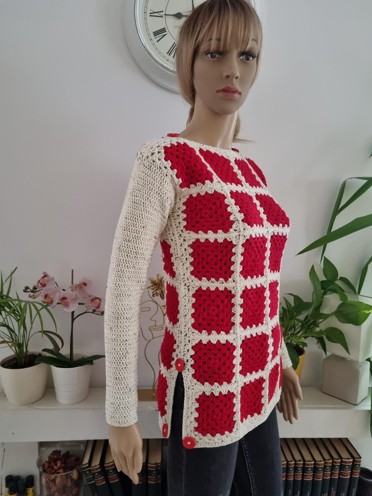 Sweater with granny squares