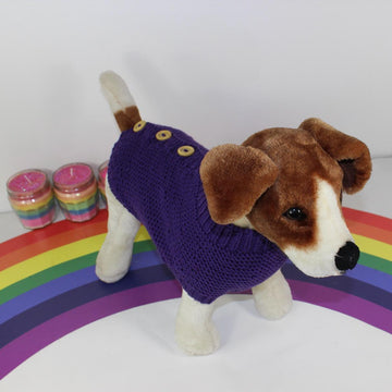 Back Button Up Garter Stitch Dog Coat
