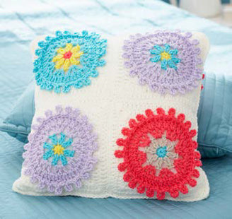 Colorful Cogs Afghan & Pillow in Bernat Super Value - Downloadable PDF