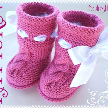 Knitting PATTERN Baby Booties Baby Girl Shoes