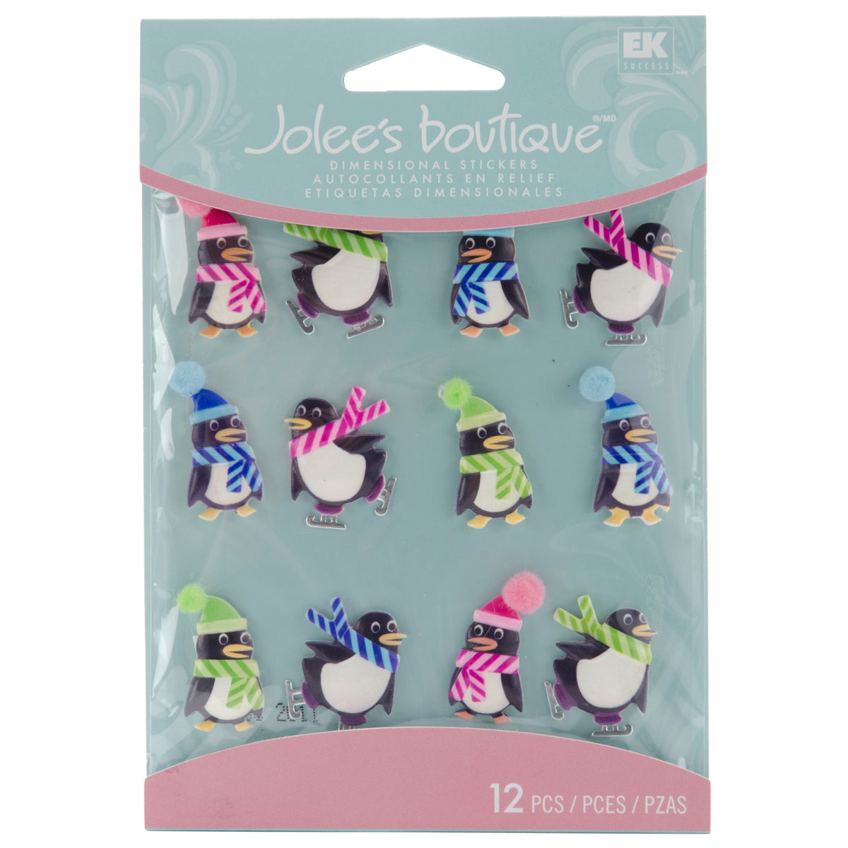 Jolee's Cabochon Dimensional Repeat Stickers - Holiday Penguins