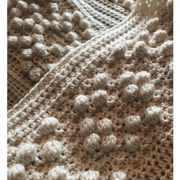 Double Sided Bobble Heart Blanket US terminology By Melu Crochet