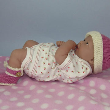 Just For Preemies - Premature Baby 4 Ply Bumper Booties and Beanie
