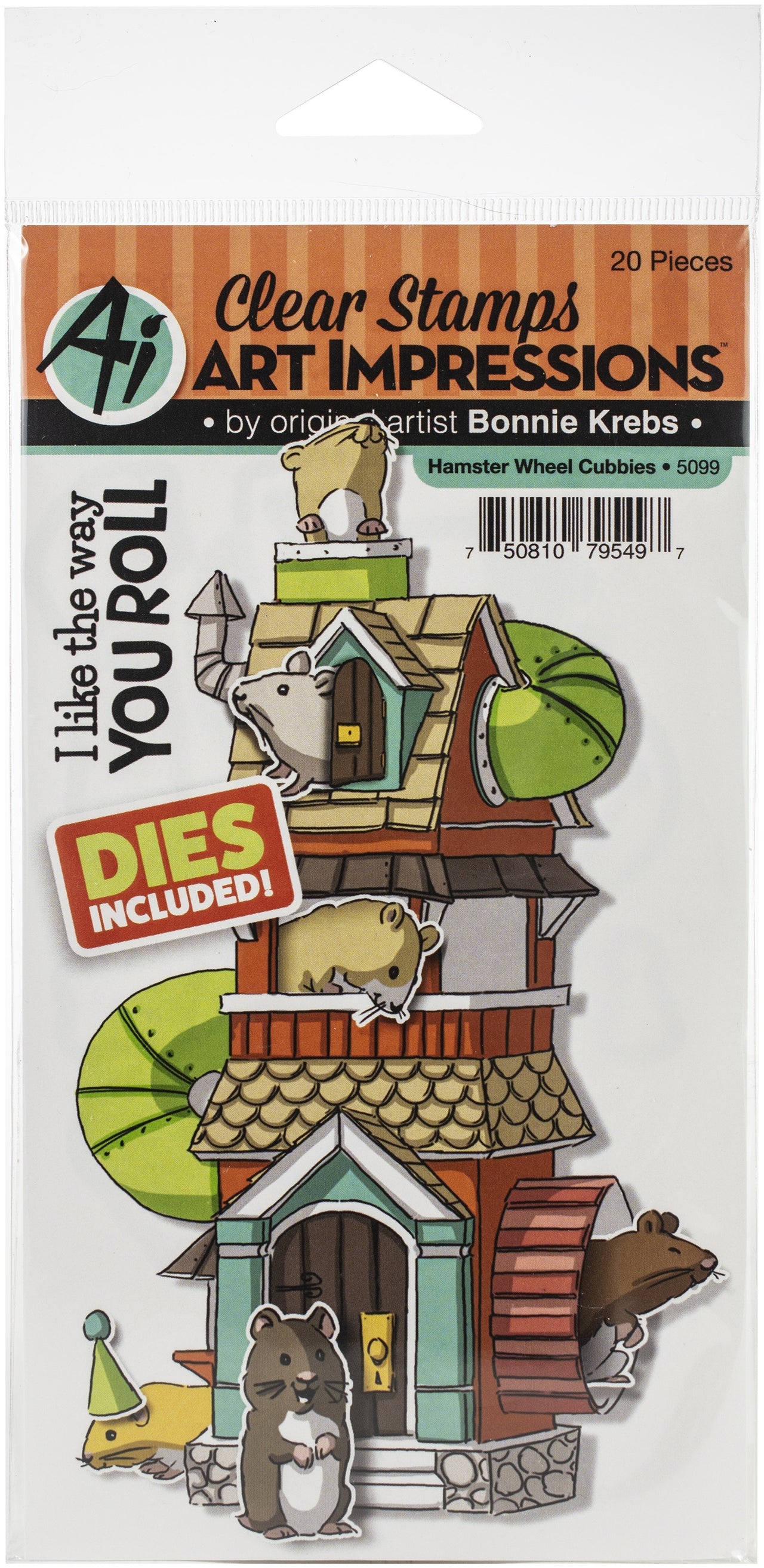 Art Impressions Critter Cubbies Clear Stamp & Die Set - Hamster Wheel