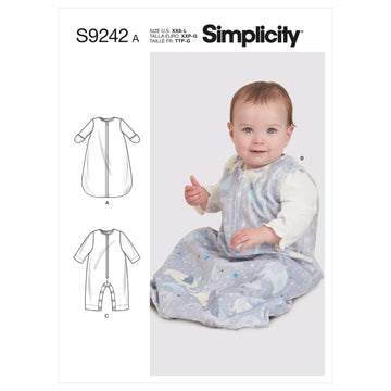 Simplicity Babies' Layette S9242 - Paper Pattern, Size A (XXS-XS-S-M-L)