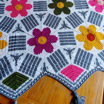 Pretty Preppy Petals Tapestry Crochet Blanket