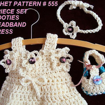 555, Girl's Sundress or Jumper, Picot Edge with Straps