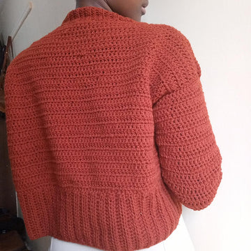 Crochet bomber cardigan
