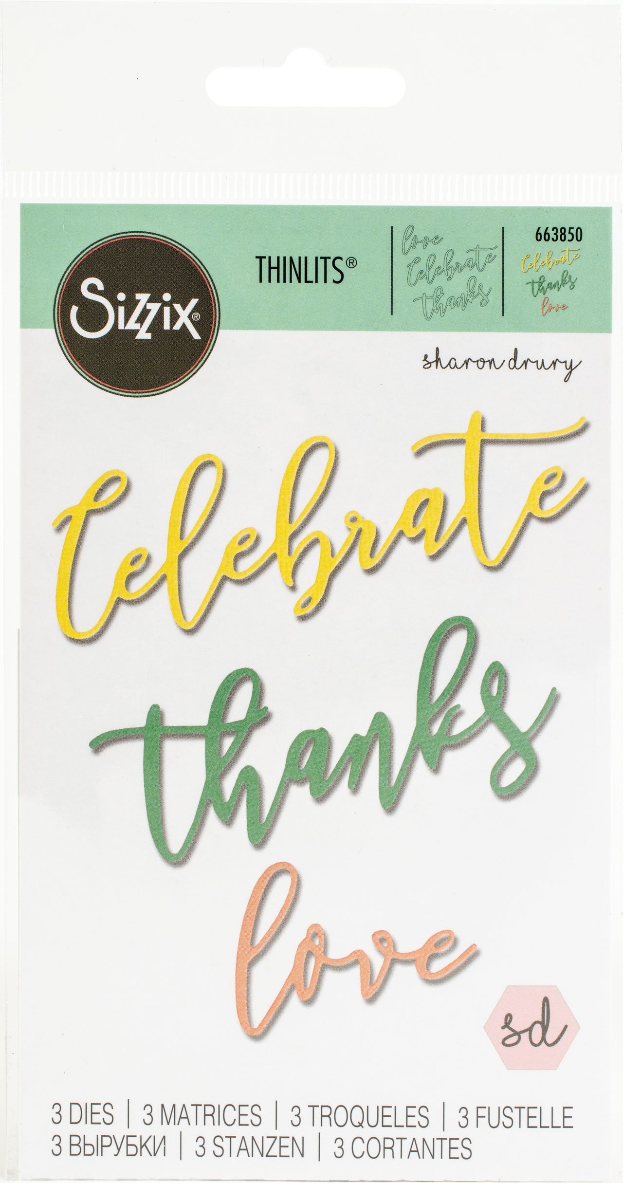 Sizzix Thinlits Dies By Sharon Drury 3/Pkg - Occasion Phrases