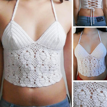 Pineapple motif top with corset back _ C18