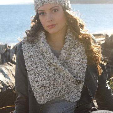 Button Wrap Scarf with Headband & Boot Cuffs