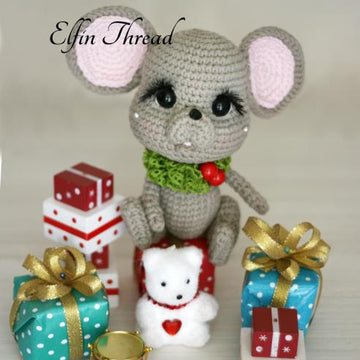 Marichi, the Chibi Christmas Mouse Amigurumi