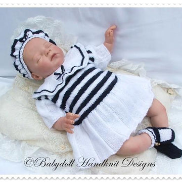 Sailor Dress Set 16-22” doll/newborn/0-3m baby