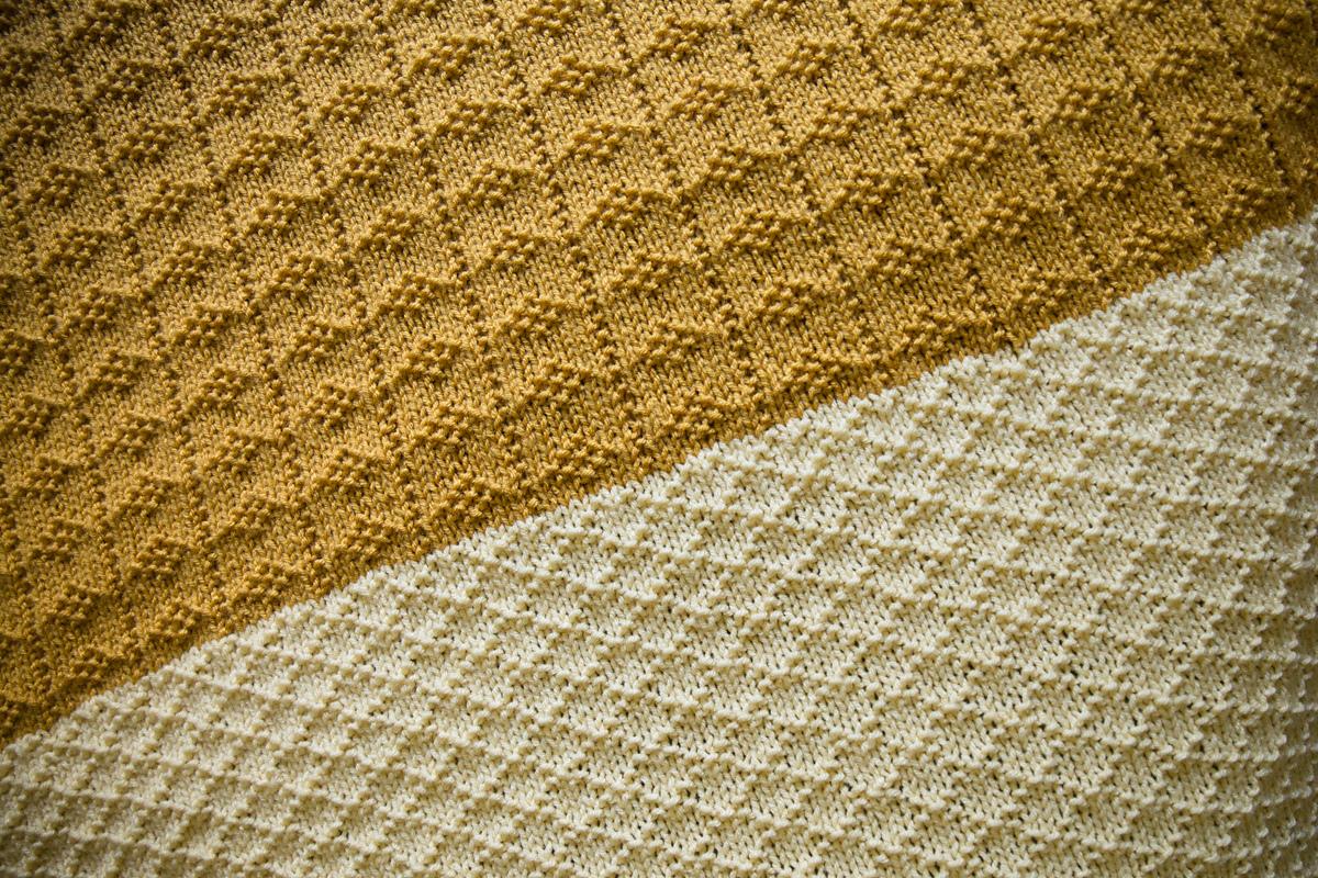 Seed Stitch Diamonds Blanket
