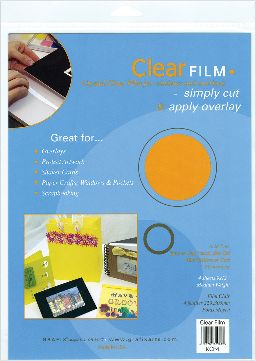 Grafix Film Sheets 9"X12" 4/Pkg - Clear