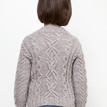 Girls Embroidered Cable Sweater in Bergere de France Barisienne - 60508-445 - Downloadable PDF