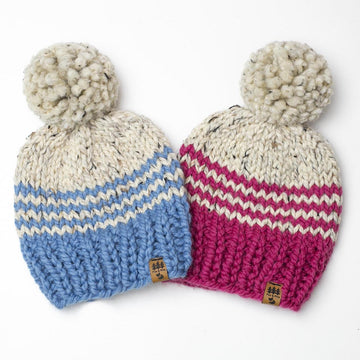 Pinstripe Color Block Chunky Hat Toque Baby Child Women